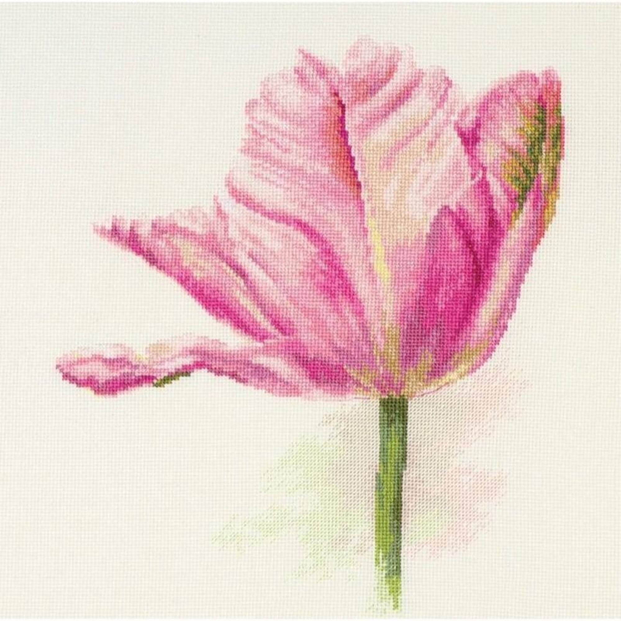 Alisa Tulips. Light Pink Cross Stitch Kit